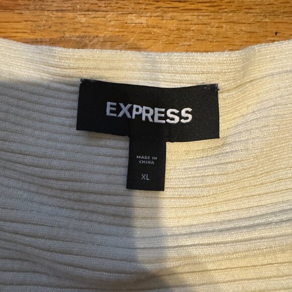 Express Color Block Asymmetrical Off-Shoulder Midi Sweater Dress – Size XL - Picture 5 of 11